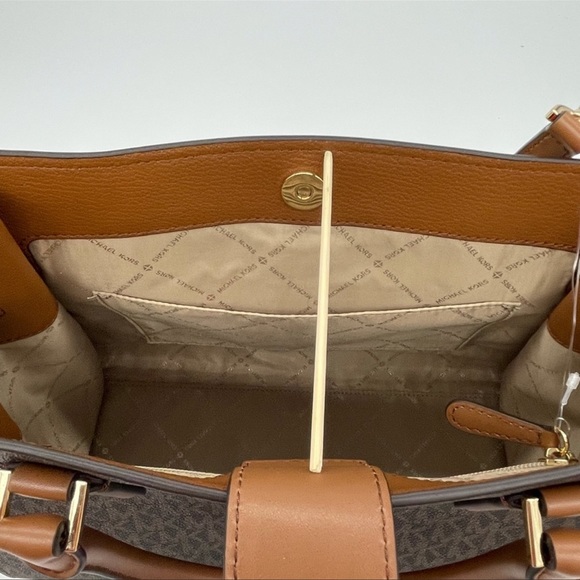 Michael Kors Medium Hamilton Satchel Bag Brown - Picture 11 of 13